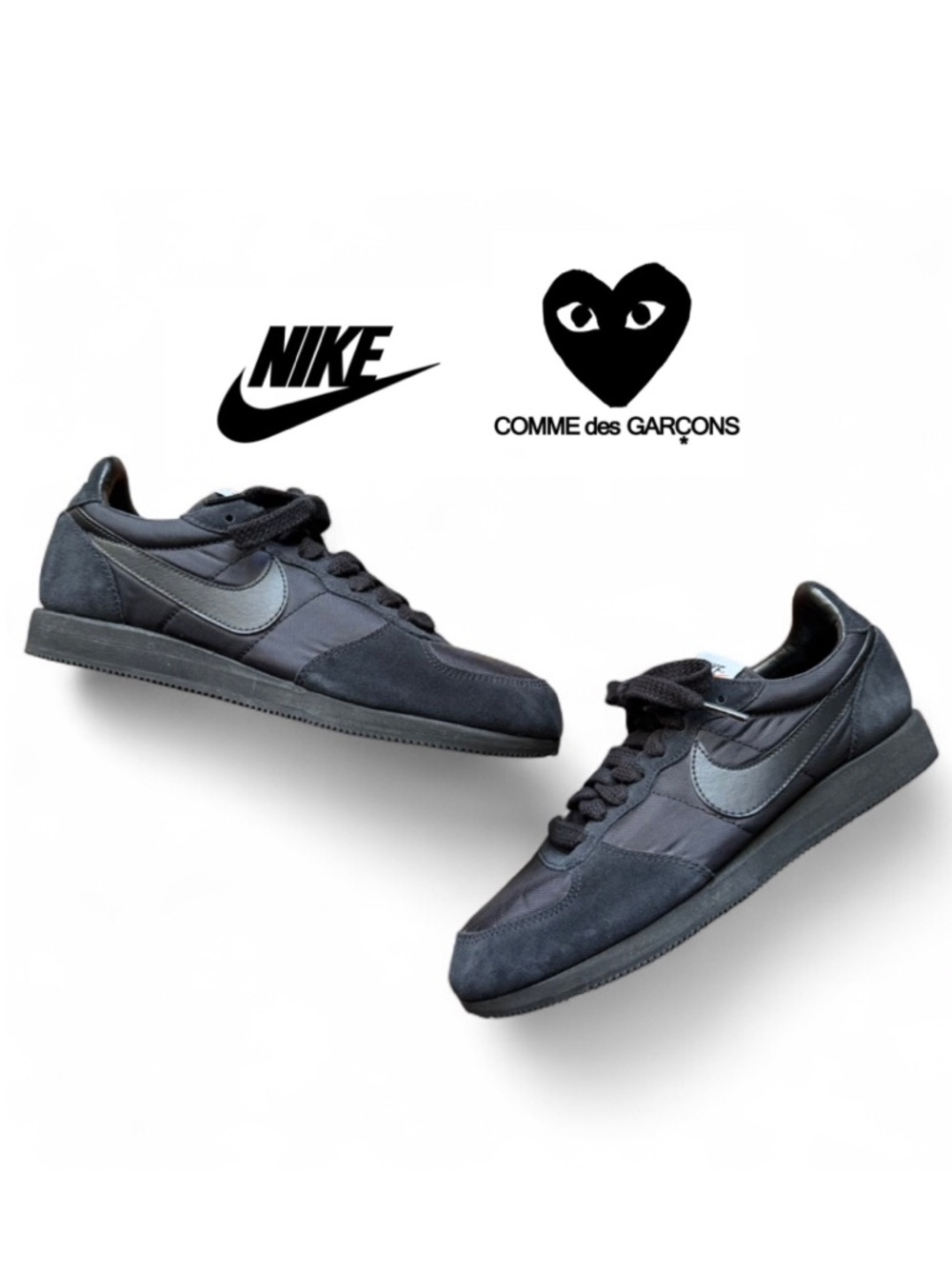 Nike Eagle x Comme des Garçons Collab‎ All Black  Men's Sz 7 Sneakers Retro 80s